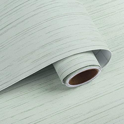 VaryPaper Tapete Stoffoptik Hellgrün 40cmx800cm Selbstklebende Folie für Möbel Dekofolie Möbelfolie Klebefolie für Schrank Tapeten Wohnzimmer Modern Schlafzimmer Wandtapete Selbstklebend Modern Tisch