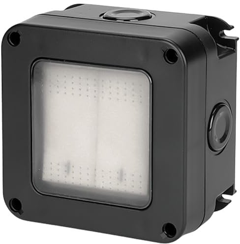 Interruttore della luce impermeabile esterno: IP66, interruttore impermeabile per esterni, interruttore esterno 16 A, con pellicola in silicone impermeabile, pannelli intercambiabili, interruttore