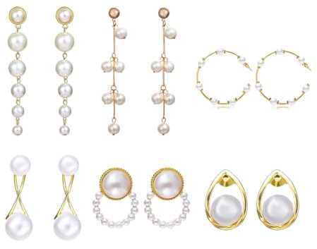 Fdeety Elegante Perlen Ohrringe Set Für Damen 6 Paar Modeschmuck Ohrstecker Klassischer Und Zeitloser Stil Perfekt Für Jeden Anlass Hochwertige Materialien Schmuck Für Frauen