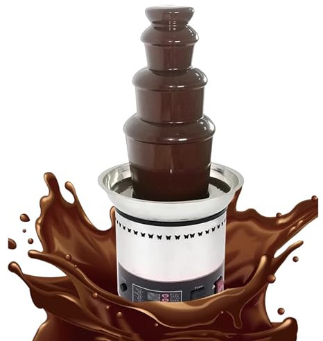 NYANS Electric Chocolate Fountains, Stainless Steel Chocolate Melting Machine, 4 Tiers Commercial Chocolate Fondue Fountain, for Wedding Party Buffet Equipment