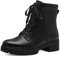 Jana Damen Stiefeletten zum Schnüren mit Reißverschluss Vegan, Schwarz (Schwarz), 42 EU