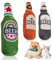 HOMURY 3 Stück Quietschend Weicher Bierflasche Katze Spielsachen, Plüsch-Hundespielzeug mit Katzenminzepapier, Plüsch Bierflasche Spielzeug, Kauspielzeug für Katzen und Hunde