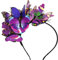 Schmetterling Stirnband Karneval Party Stirnbänder Cosplay Schmetterling Haarband Kopfschmuck Haarreif Ostertag Hochzeit Halloween Party Kopfbedeckung Faschingskostüme für Frauen (Purple, One Size)