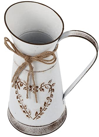 Ciieeo Decorative Vintage Iron Flower Vase Heart-shaped Design for Rustic Home Decor for Floral Arrangements and Bouquets for Weddings and