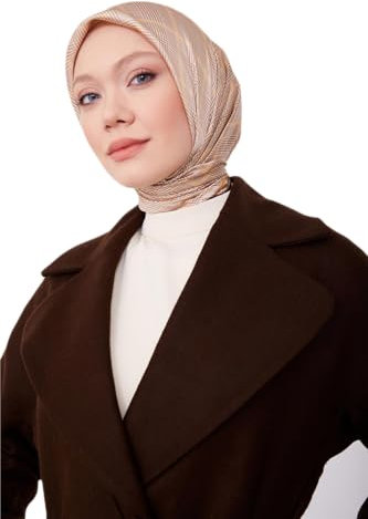 ARMİNE-Mantel mit diagonaler Struktur und Schnürung vorne – moderne und elegante Hijab-Mode | 38 - Braun