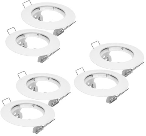 Angoily 6 Stk Leichter Besatz Schallwandverkleidung Metall Mr16-buchse Ringe Für 6-zoll-einbauleuchten Ringverkleidung Für Dosenlichter Aura-rahmen Eisen Weiß Diele Eingebettet Herr16