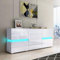 Generisch Sideboard Hochglanz Küchenschrank für Wohnzimmer Modernes Sideboard TV Schrank Vitrine mit LED-Leuchten 2 Türen 4 Schubladen Wohnmöbel (Weiß), SD04-WH
