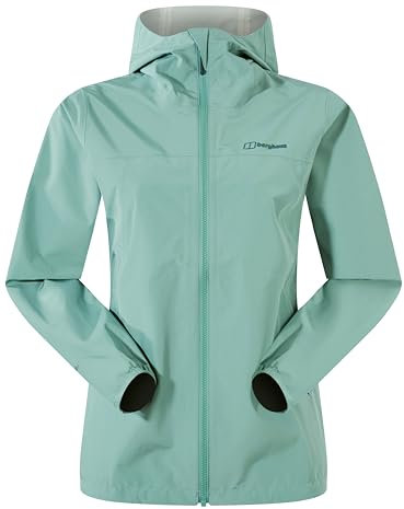 Berghaus Deluge Pro 3.0 Shell Rain Jacket | Breathable Coat | Durable | Waterproof | Adjustable Jacket, Light Terrain, 8