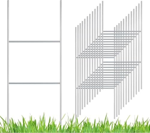 LATERN 12Pcs H Frame Yard Sign Stakes, 42CM x 18CM Heavy Duty Yard Sign Stands 9 Gauge Metal Wire Stakes for Advertising Board, Sign Holder, Yard Party, Custom Garage Sale Sign