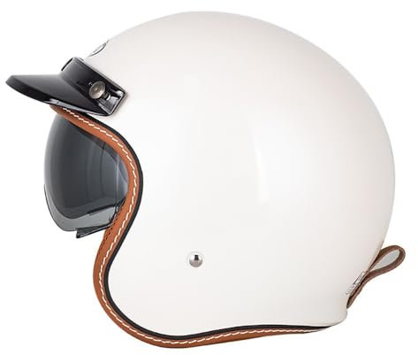 Beyswage Open Face Low Profile Helmet, Motorcycle Helmet with Inner Sun Visor, ECE22-06 Approved, Black