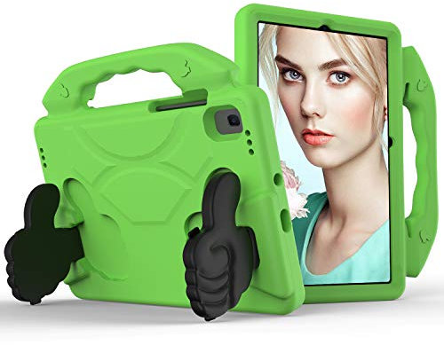 Funda para tablet Lenovo Tab M10 FHD Plus (2ª generación) TB-X606F para niños, ligera, apta para niños, a prueba de golpes, bonita funda protectora con asa, resistente (verde)