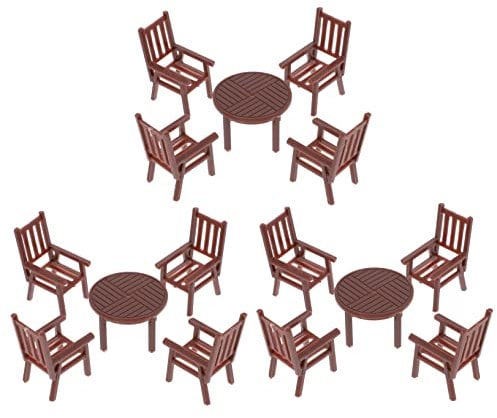 ifundom 4sätze Mini-hausmöbel Set Stühle Tisch Kindertisch-Stuhl-Set Simulierte Möbel Mini-hauszubehör Mini-möbelmodell Für Studenten Hobbyisten