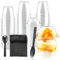 Forhandy Lot de 60 verres à dessert, 360 ml, avec couvercles et cuillères, transparents, ronds, réutilisables, en plastique, pour bricolage, dessert, mousse, glace, fête prénatale, fête de Noël