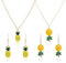 SUPERFINDINGS 2 Sets Obst Schmuckset Mit Halsketten Mit Ananas Anhänger Sommer Ohrhänger Modische Tropfen Ohrringe Niedliche Halskette Aus Legierung Mit Tropischem Charme Schmuckset Für Frauen Mädchen