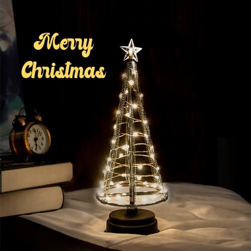 HONESTY Nuevo mini árbol de Navidad USB para la decoración perfecta para su habitación (retractable negro XS)