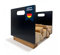 ZUSCHNITTPROFI.DE® Design Kaminholz-Korb aus Stahl Schwarz pulverbeschichtet (40 x 34 x 30 cm) – handgefertigtes Kaminholzregal mit Griffen und Eichen-Holz-Standfüßen – Kaminholzständer für Innen