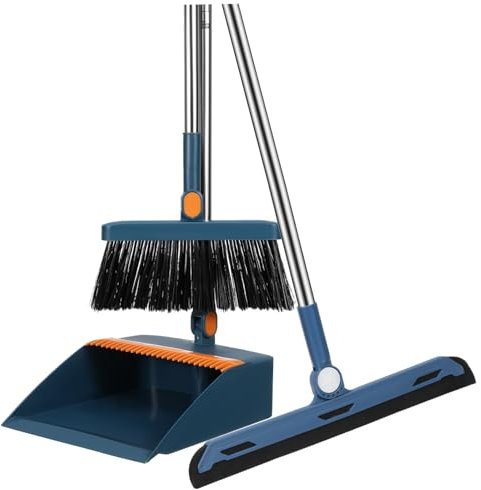 Milisten 3 Folding Broom Set Dustpan Long Handle Sweep Brush for Home Collapsible Cleaning Broom and Dustpan for Dormitory
