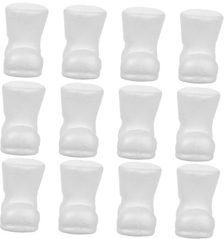 Vaguelly 12St Schaum Weihnachts Stiefel Weihnachtskugeln Weihnachts-Hüpfburgen Leere Weihnachtsschmuck Weihnachtskunsthandwerk weihnachtsstiefelverzierungen DIY-Schaumstoffprojekte Weiß