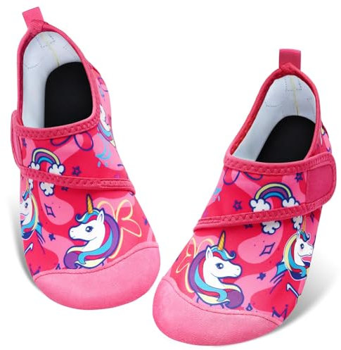 WAWSAM Wasserschuhe für Jungen und Mädchen, schnelltrocknend, rutschfest, Strandschuhe, Kleinkinder, leicht, Sport, Aqua-Socken, rose, 27/28 EU