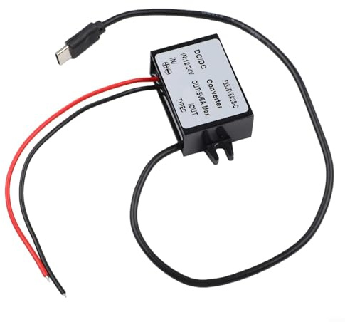 5A USB C Power Adapter, DC Converter Von 12V/24V Auf 5V Spannungskonverter Auto Wasserdicht IP68 Schutz Vor Überlast/Überhitzung Kompatibel Mit Elektronik Für Outdoor Und Auto