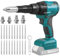 Cordless Rivet Gun Compatible with Makita 18V Batteries, 3/16 5/32 1/8 Brushless Rivet Gun with Adjustable Speed, LED Light & 20 Rivets, Portable Rivet Nut Gun Kit (Batteries not Included)