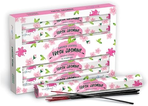 Long Lasting Fragrant Incense Sticks and Cones for Home and Personalised Spots – Refreshing Smell and – Mood Calming - Meditation - Aroma (Fresh Jasmine, Incense Sticks)