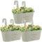 QINGLANG 3 Pack Hanging Flower Pots Outdoor Fence Metal Iron Hanging Planters for Railing Fence Balcony Garden Decoration Rustic Hanging Flower Bucket with Detachable Hooks & Drainage Hole (3Pack)