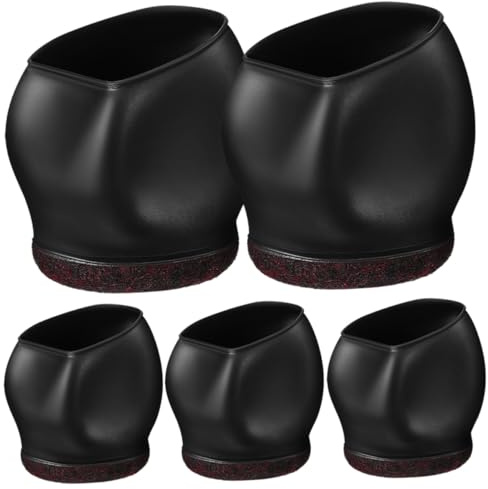 SHINEOFI 5 Stücke Stuhlbeinkappen TPE, Bürostuhl Rollen Abdeckung mit Filz, Radstopper für Rollende Möbel, Caster Cups Bodenschutz Parkett Kratzschutz (Fit 45-55mm)