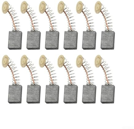 AugustknowU Escobillas de carbón para herramientas eléctricas, juego de 12 piezas de 6 x 12 x 17 mm para taladro de motor y motosierra