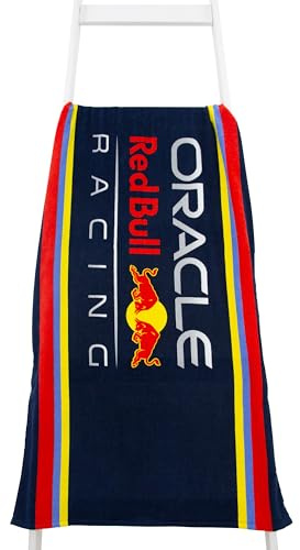 Character World Offizielles Red Bull Racing Handtuch | Superweiches Gefühl, dreifarbiges Formel Eins Team Design | Perfekt für Haus, Bad, Strand & Schwimmbad | Eine Größe 75cm x 150cm | 100% Baumwolle