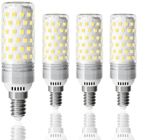 LUTW E14 LED Light Bulb, 10W = 130W 1510LM, Cool White 6000K, 4 Pack