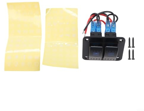 Zilimontt Panneau d'interrupteur à bascule pour voiture et véhicules marins, 12-24 V CC étanche, tableau de commande électrique avec LED bleue, compatible avec yachts, camping-cars, bus pour