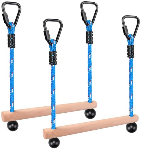 BeneLabel Trapez Schaukel Kinder Klettergriffe Ninja Parcours Set | Schaukelstange Monkey Bar Hangelgriffe,Kletterparcour Hangelparcour Hindernisparcour,Spielplatz Kinderzimmer,113kg