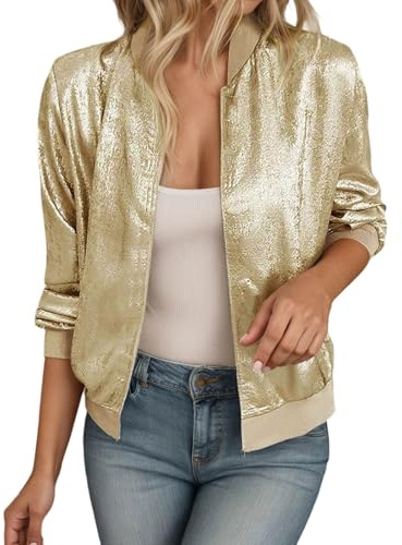 Glitzer Jacke Dame Pailletten Oberteile Party Bomberjacke Cardigan Party Club Jacke Tailliert Anzugjacke Glitzer Tops Kurz Silvester Outfits Streetwear für Parties und Nachtclub