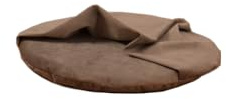 Rohrschneider Liegekissen Iglu für Hunde, Weiches Kissen mit Integrierter Höhle, Samt Stoff, Abnehmbarer Bezug, Waschbar, versch. Größen und Farben (Taupe, S: Ø43xH20cm)
