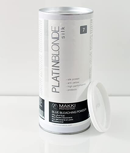 Makki PlatinBlond Haar Blau Blondierpulver mit Anti-Gelb und Seidenproteine 500g