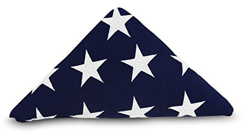Anley Memorial Flagge Amerikanische US-Flagge 5x9,5 Fuß strapazierfähige Baumwolle für Veteranen - Gestickte Sterne und genähte Streifen - 4 Reihen Verriegelung - USA Grabkastenflaggen