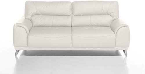 Mivano 3-Sitzer Couch Frisco / 3er Ledercouch in Kunstleder passend zum Sessel und 2er Sofa Frisco / Sofagarnitur / 210 x 92 x 96 / Weiß