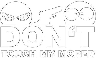 Don't Touch My Moped Aufkleber Sticker JDM Motorrad weiß ca. 11x7 cm Simson Bike Classic Oldtimer