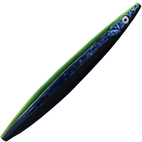 Savage Gear Line Thru Sandeel - Meerforellenköder, Farbe:Black N Yellow Glow, Länge/Gewicht:8.5cm / 11g