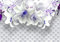 wandmotiv24 Fototapete Lilien Edel, XL 350 x 245 cm - 7 Teile, Wanddeko, Wandbild, Wandtapete, Perlen, lila, Polster M1904