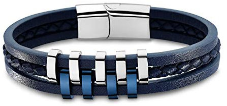 LOTUS STYLE Edelstahl Armband LS1838-2/2 Herren Schmuck Silber blau D2JLS1838-2-2 EIN schönes Geschenk zu Weihnachten, Geburtstag, Valentinstag für den Mann