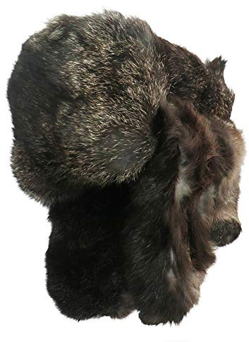 RUSSIANSTORE Unisex Russische Fellmütze Schapka Uschanka Kaninchenfell Farbe Dunkelbraun (57 Size M (EU))