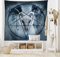 ABAKUHAUS Horror Haus Wandteppich und Tagesdecke, Teufel Traum Scary aus Weiches Mikrofaser Stoff Waschbar ohne Verblassen Digitaldruck, 230 x 140 cm, Blau