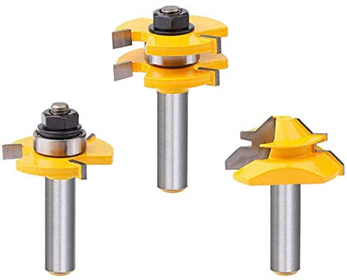 3 Stück 1/2 Shank Tongue Router Bit & Groove Router Bit & 45 Grad Lock Gehrung Router Bit Set