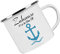 Crealuxe Emaille Tasse Zuhause ist wo der Anker fällt - Kaffeetasse mit Motiv, Campingtasse, bedruckte Emailletasse mit Wunschtext