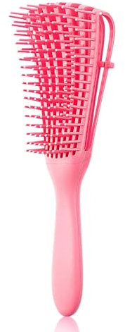 Daletu Lockenbürste Haarbürste, Curly Hair Brush Entwirrbürste für Naturhaar für Afro Haare 3a bis 4c, Detangler Bürste für Gewelltes/Nasses/Trockenes/Langes/Dickes Lockiges Haar (Rosa)