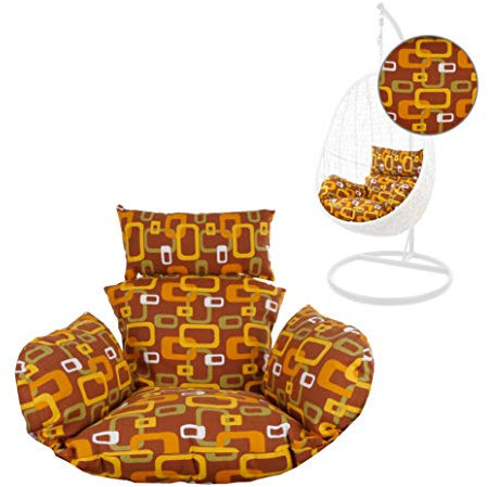 Kideo® Sitzkissen für Hängesessel, Swing Chair Kissen, Ersatzkissen, Wechselkissen, waschbar, 2-teilig, braun Retro (Nest, 7117 Hello Seventies)