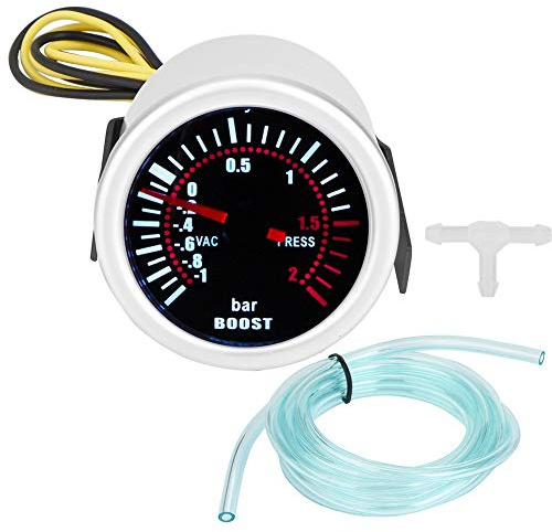Qiilu Turbo Boost Gauge, 2 Car Universal 12V LED Digital Turbo Boost PSI Gauge Meter