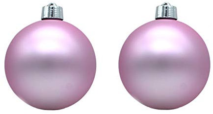 DARO DEKO Weihnachts-Kugel XXL Ø 20cm - 2 Stück rosa matt